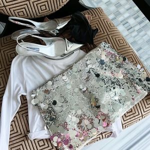 Danielle guizio low rise Pailette skirt